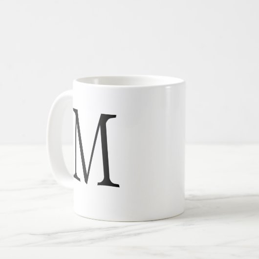 Glam Single Letter Decorative Monogram Kaffeetasse (Vorderseite Links)
