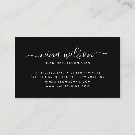 Glam-Skriptsignatur holografisch rosa Glitzer Visitenkarte (Rückseite)