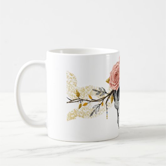 Glam Skull Mug | Elegant Gothic Halloween Cup Kaffeetasse (Links)