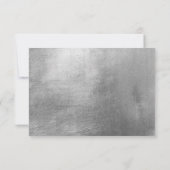 Glam Sky Blue Silver Text Wedding RSVP Card Karte (Rückseite)