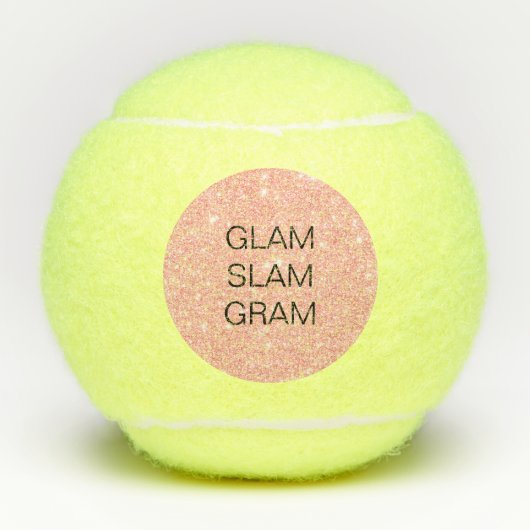 Glam Slam Gram Pink Glitzer Tennisbälle (Vorderseite)