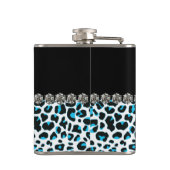 Glam Snow Leopard Print Custom Flask Flachmann (Rückseite)