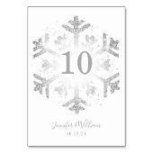 Glam Snowflake Xmas Wedding Silver Tischnummer (Vorderseite)