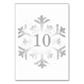 Glam Snowflake Xmas Weihnachtssilber Tischnummer (Rückseite)