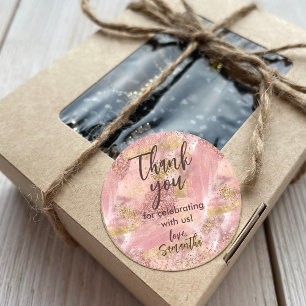 Glam Spa Party Faux Glitter Danke Favor Runder Aufkleber