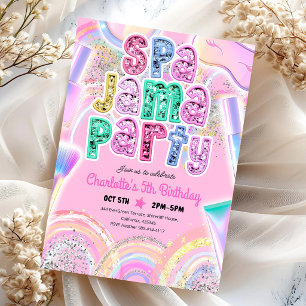 Glam Spa Pyjama Party 8. Geburtstag Einladung