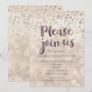 Glam Sparkle Confetti Party Jede Veranstaltung Ein Einladung