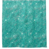 Glam Sparkle Dots Sea Glass Green Duschvorhang (Vorderseite)