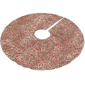 Glam Sparkle Red Glitzer Gold Leopard Print Polyester Weihnachtsbaumdecke (Schrägansicht)