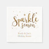Glam Sparkle Season Name Weihnachtsfeier Serviette (Vorderseite)