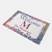 Glam Sparkling Gems Mit Monogramm Name Fußmatte (Schrägansicht)