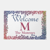 Glam Sparkling Gems Mit Monogramm Name Fußmatte (Vorderseite)