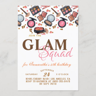 Glam Squad Makeup zum Geburtstag Einladung
