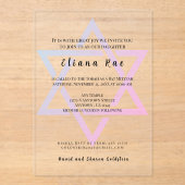 Glam Star von David Elegant Bat Mitzvah Einladung (Vorderseite)