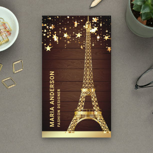 Glam Stars Konfetti Goldfolie Paris Eiffelturm Visitenkarte