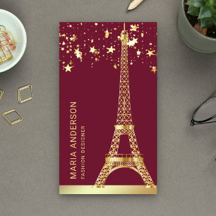 Glam Stars Konfetti Goldfolie Paris Eiffelturm Visitenkarte