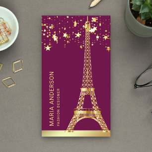 Glam Stars Konfetti Goldfolie Paris Eiffelturm Visitenkarte