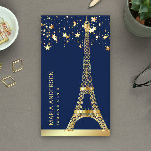 Glam Stars Konfetti Goldfolie Paris Eiffelturm Visitenkarte