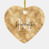 Glam Streifen personalisiert Monogram Keramik Ornament (Vorne)