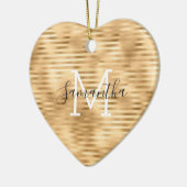 Glam Streifen personalisiert Monogram Keramik Ornament (Links)