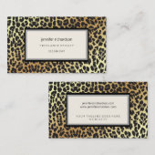 Glam Stylisch Chic Leopard Print und Gold Foil Loo Visitenkarte (Vorne/Hinten)