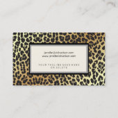 Glam Stylisch Chic Leopard Print und Gold Foil Loo Visitenkarte (Rückseite)