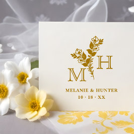 Glam Stylish Botanical Branches & Blooms Wedding Gummistempel