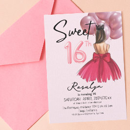 Glam Sweet 16 Princess Birthday Party Einladung