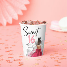 Glam Sweet 16 White Pink Princess Balloons