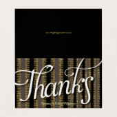 Glam Taupe Black + Gold Streifen Dankeschön Karte (Außenseite Aufgefaltet)