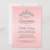 Glam Tiara Quinceanera Feier Einladung (Vorderseite)