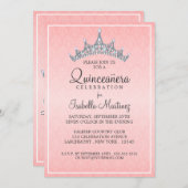 Glam Tiara Quinceanera Feier Einladung (Vorne/Hinten)