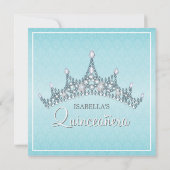 Glam Tiara Quinceanera Feier Einladung (Rückseite)