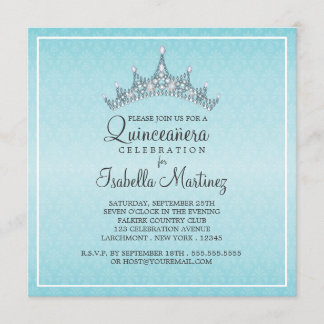 Glam Tiara Quinceanera Feier Einladung