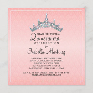 Glam Tiara Quinceanera Feier Einladung