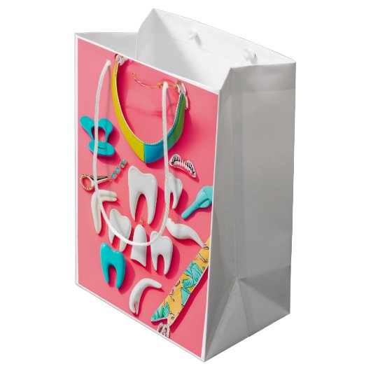 Glam Tooth Mittlere Geschenktüte (Rückseite Schrägansicht)
