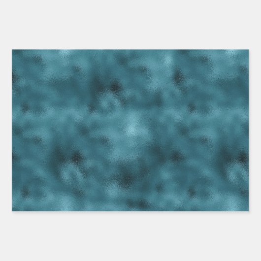 Glam Türkis Aquamarin Blue Leopard Print Glitzer Geschenkpapier Set (Vorderseite 2)