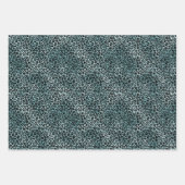 Glam Türkis Aquamarin Blue Leopard Print Glitzer Geschenkpapier Set (Vorderseite)