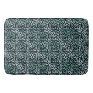 Glam Türkis Aquamarin Blue Leopard Print Ombre Badematte