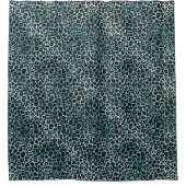 Glam Türkis Aquamarin Blue Leopard Print Ombre Duschvorhang (Vorderseite)