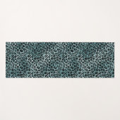 Glam Türkis Aquamarin Blue Leopard Print Ombre Yogamatte (Vorderseite (Horizontal))