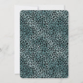 Glam Turquoise Aquamarin Blue Leopard Print Einladung (Rückseite)