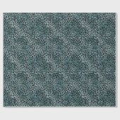 Glam Turquoise Aquamarin Blue Leopard Print Geschenkpapier (Flach)