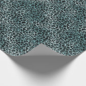 Glam Turquoise Aquamarin Blue Leopard Print Geschenkpapier (Ecke)