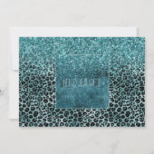 Glam Turquoise Aquamarin Blue Leopard Print Glitze Karte (Vorderseite)