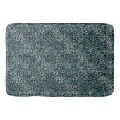 Glam Turquoise Aquamarin Blue Leopard Print Ombre Badematte (Vorderseite)