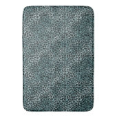 Glam Turquoise Aquamarin Blue Leopard Print Ombre Badematte (Vorderseite Vertikal)