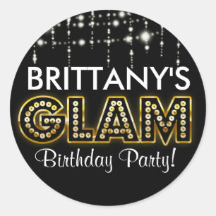 GLAM-Typografie-Party-Aufkleber Runder Aufkleber