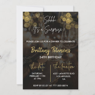 Glam Überraschung 54. Geburtstag Einladungen Glitz