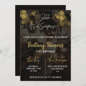 Glam Überraschung 71. Geburtstag Einladungen Glitz (Vorne/Hinten)